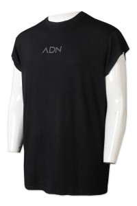 T1055   設計純黑色T恤     訂做印花logoT恤   T恤供應商   T恤製造商   廣告公司    cap sleeve 設計